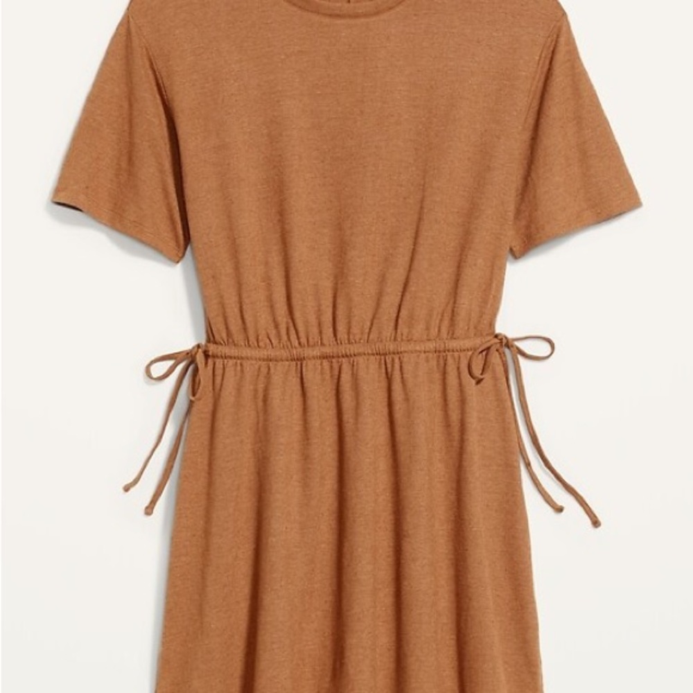 Old Navy Waist-Defined Linen-Blend Shirt Dress